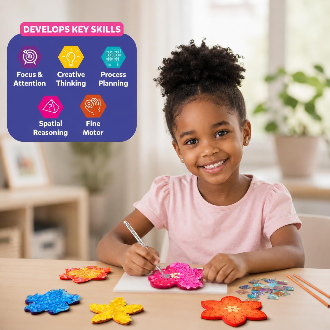 Skillmatics Poke-in Art - Magical Unicorn Dream Decor, Mess-Free Fun for Kids, DIY Wood Craft Kits, Screen-Free Activity, Gifts for Ages 4, 5, 6, 7, 8, 9