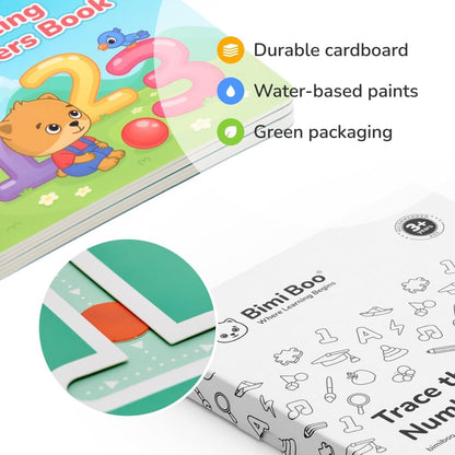 Bimi Boo Numbers Tracing Book - Early Math Tracing Activity for Babies - Toddler Counting Toy