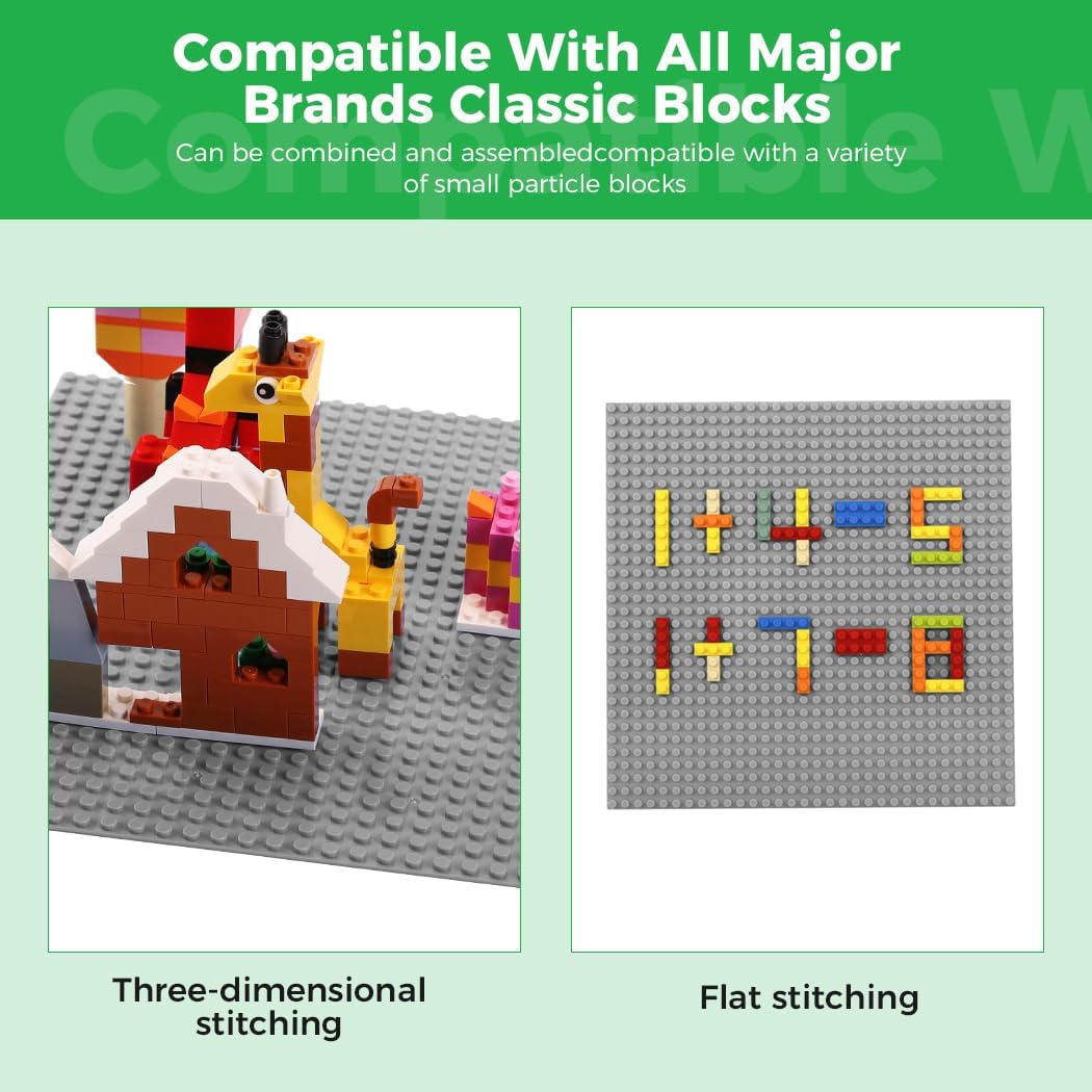 Classic Baseplates Building Plates-10" x 10" Building Boards,100% Compatible with All Major Brands and Activity Table, Creative Platforms Mats for Toy Bricks (Sand, 8 Pack)