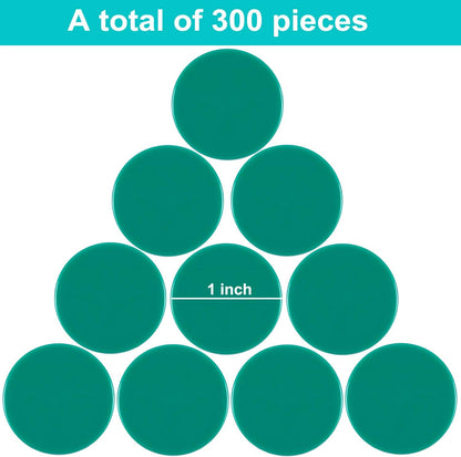Coopay 300 Pieces Plastic Learning Counters Disks Bingo Chip Counting Discs Markers for Math Practice and Poker Chips Game Tokens,1 Inch (Blue Style 1)