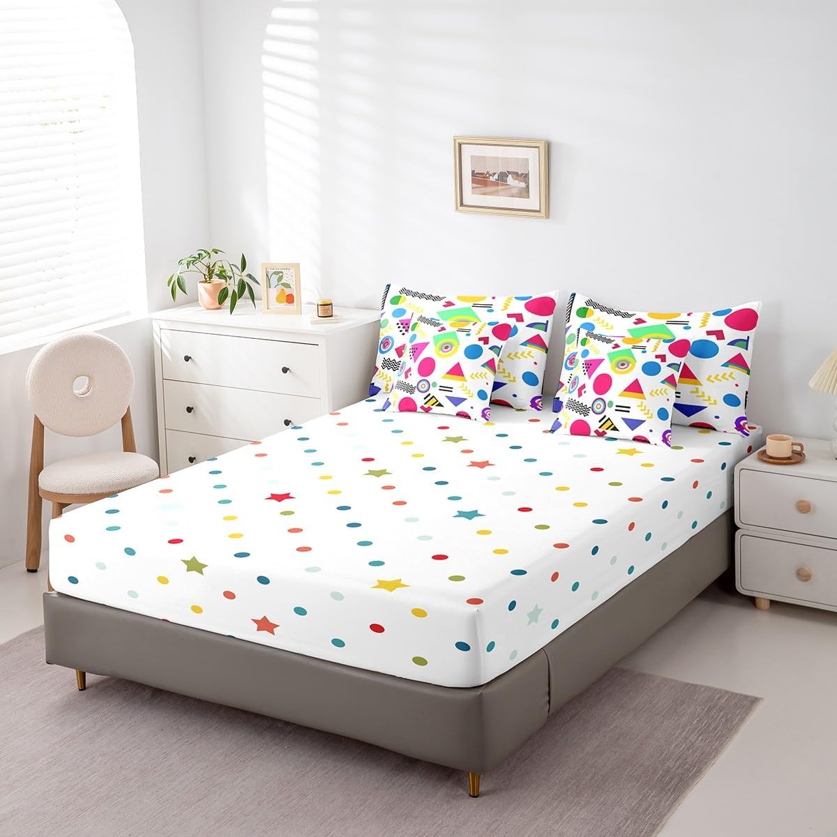 Erosebridal Chemical Equation Bed in a Bag Queen Comforter Set 7 Piece,Chemistry Bedding Sets Science Students Learning Gift Sheet Set with Comforter,Molecular Formula Education Bed Set - Colors B