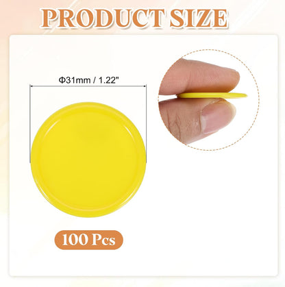 uxcell 100Pcs 0.8 Inch Plastic Poker Chips, Mini Bingo Chips Learning Counters Counting Counters Disks Markers Opaque Game Tokens for Game Play Math Counting, Yellow