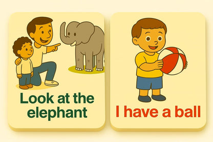 68 First Phrases and Sentences for Toddlers – Durable, Waterproof & Double-Sided Visual Flashcards for Early Learning, Speech & Language Development