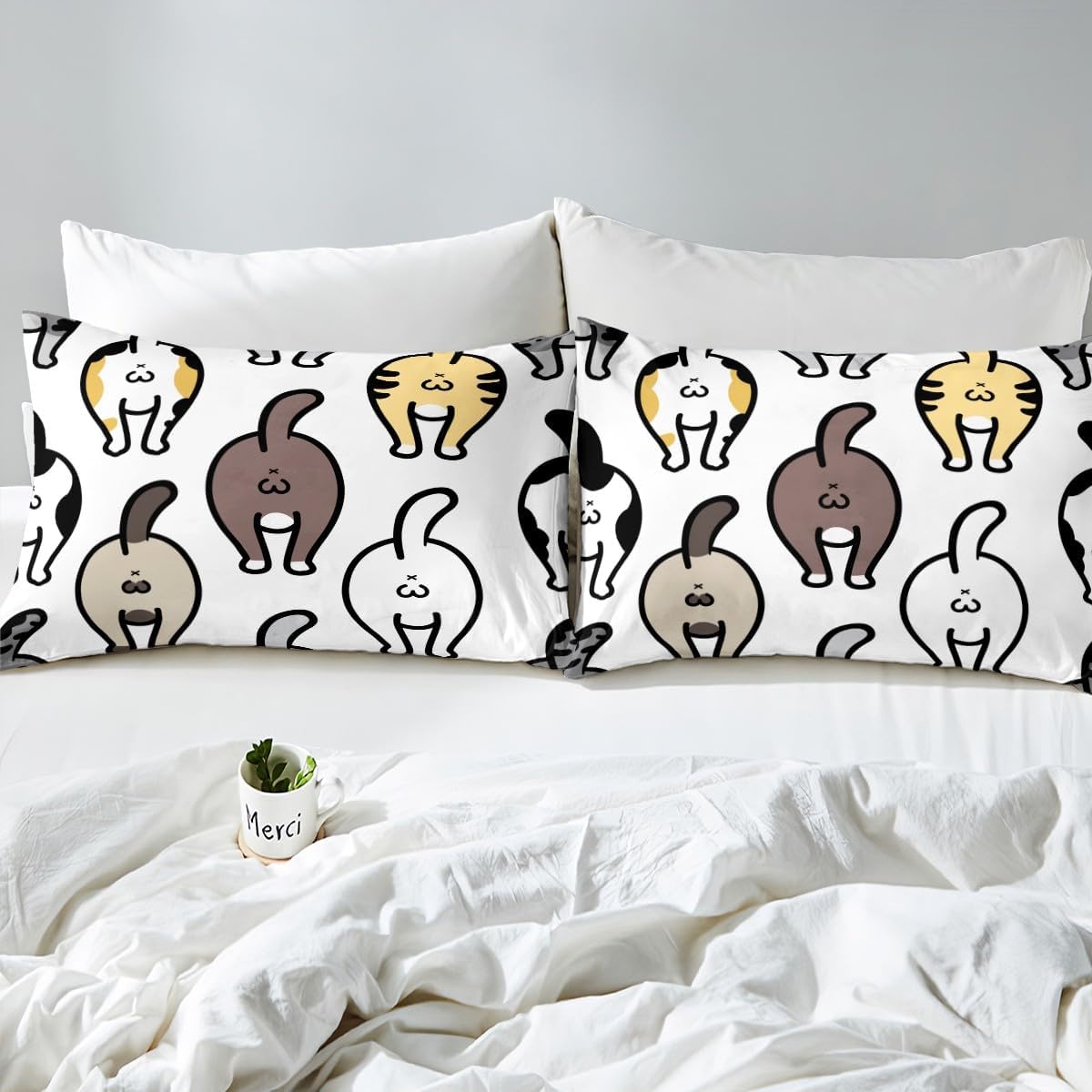 Manfei Musical Kids Fitted Sheet Full Size, MusicalGuitar Radio Drum Kit Headset Print Bedding Set 3pcs for Boys Girls, Rock Music Bed Cover with 2 Pillowcases, Soft Polyester Bedding, No Top Sheet