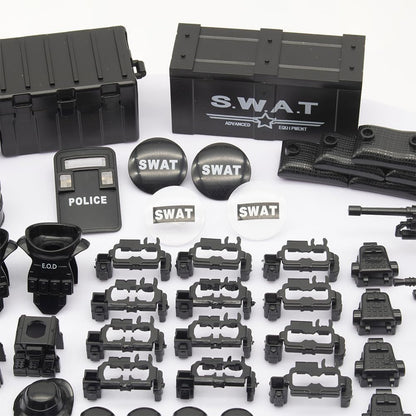 Army Equipment Gear Sets, Swat Team Building Block Toys, Special Military Soldier Style Weapon Sets, Military Weapon Pack Accessories Kits Toys, Accessories Compatible with Major Mini figure