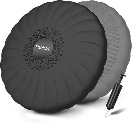 kisnbld Wobble Cushion, Extra Thick Wiggle Seat for Sensory Kids, Non-slip Balance Disc with Inflation Pump for Adults Core Strength, Posture Improvement & Physical Therapy (13.5in/34cm)