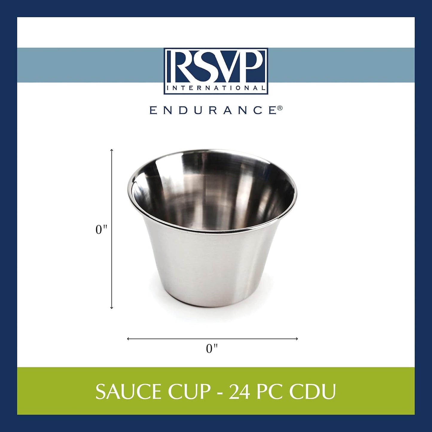 RSVP International Kitchen Prep Bowl Collection, Stainless Steel, Dishwasher Safe, Cup & Lid, 4 Piece, 3-ounce