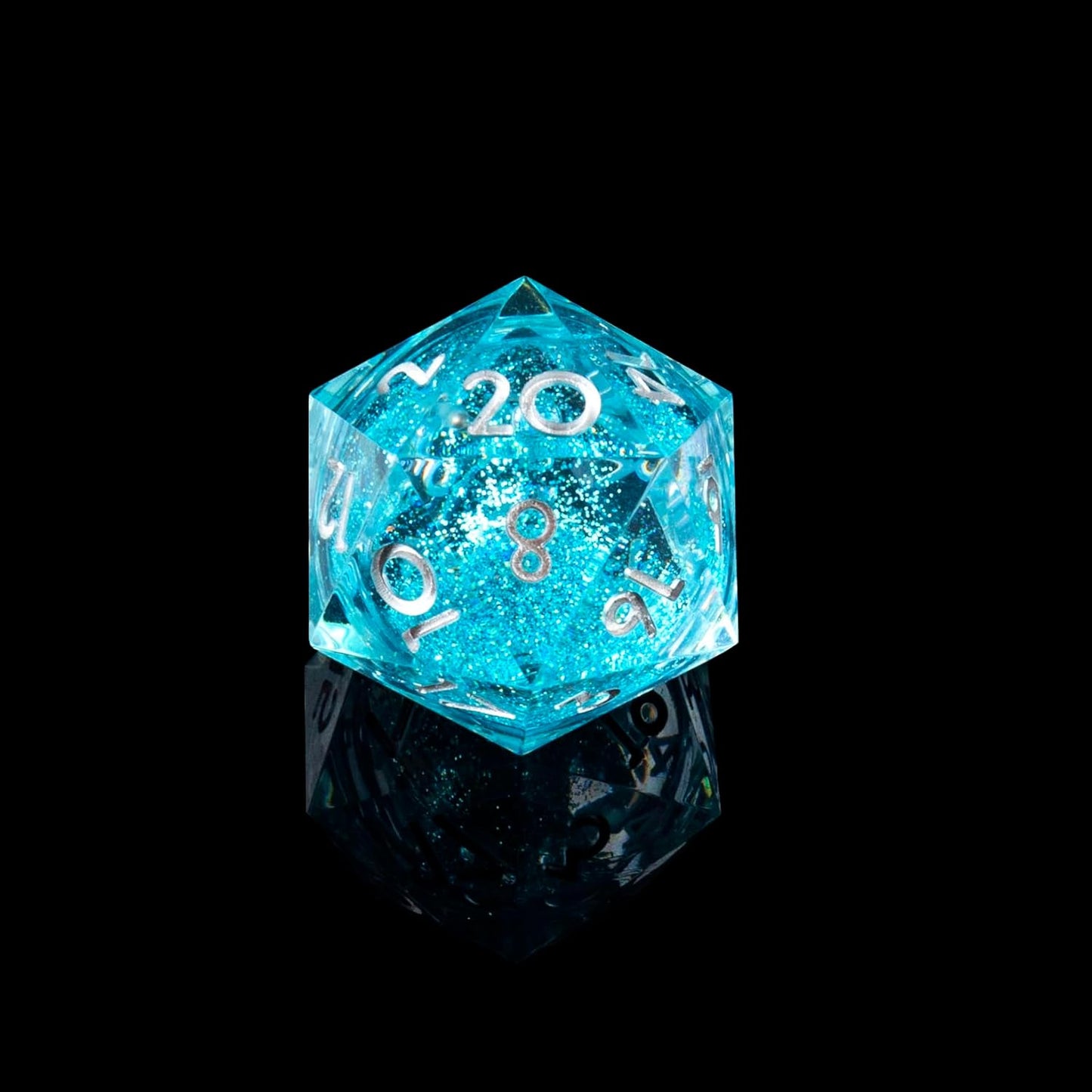 YEMEKO Beholder'S Eye D20 Dice Dragon Eye DND 22MM Single with Resin Sharp Edge 20 Sided D&D Handmade Polyhedral for Dungeons and Dragons, RPG, Roleplaying Games MTG Table Games(Blue Gold)