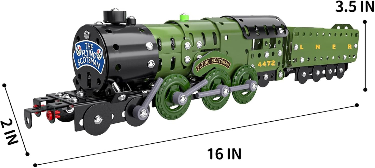 Lucky Doug STEM Building Projects Model Train Set Toys for Boys Kids 8 9 10 11 12 Years Old and Older - 340 PCS DIY Metal Building STEM Toys