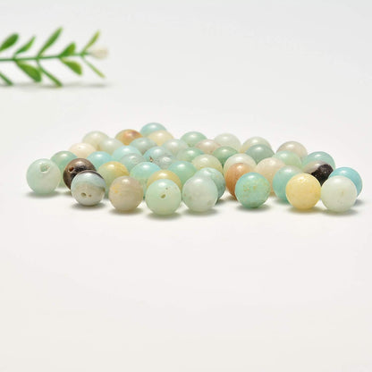 NCB 100pcs Original Natural Stone Beads Gemstone Round Loose Beads 6mm 8mm 10mm (Blue Aventurine, 6mm 100Beads) - Colors A