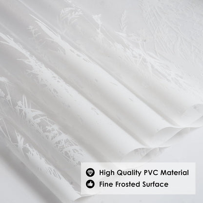 DKTIE Window Privacy Film Flowers Pure White Pattern Stained Glass Window Film Decorative Frosted Glass Window Film Sun Blocking Heat Control Static Cling (A274, 17.5" x 78.7")