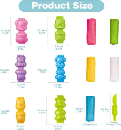 Unleash Creativity with 6 Unique Dino Molds Dough Toys Dough Accessories Set.Ideal as a Gift for Kids Aged 3-4-8 Years