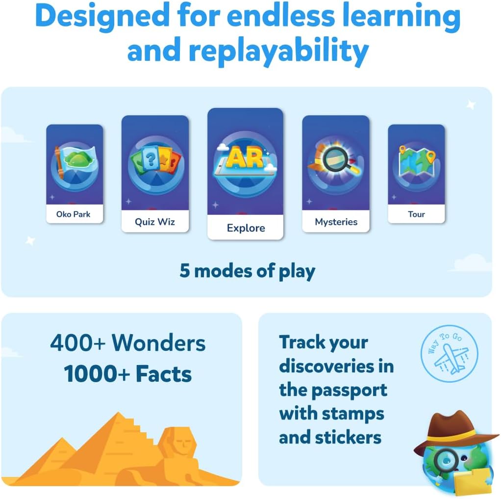PlayShifu Globe for Kids– Orboot Earth: Interactive Kids Globe with 1000+ Facts on Animals, Places & Monuments | Tech-Powered Learning Toy & STEM Gift for Kids Ages 4–10