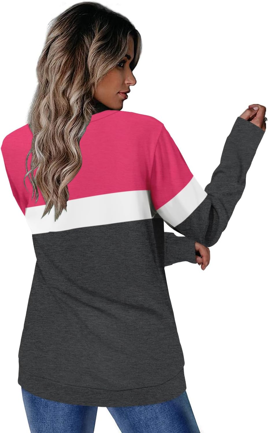 CRAZY GRID Womens Trendy Long Sleeve Shirts Casual Loose Soft Sweatshirt Fall Tops