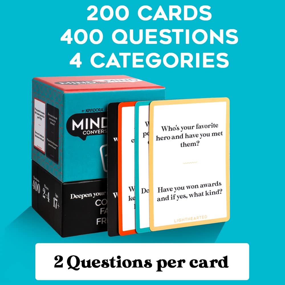 Joyadora 400 Questions for Couples, Family, Friends - Games, Romantic Card Game Gift Sets, Love Game, Card Games for Date Night, Relationship Gifts