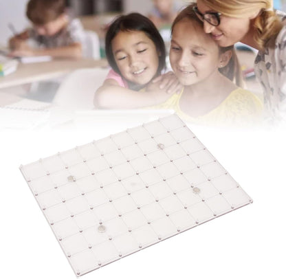 Pssopp Plastic Double Sided Geometry Board, Educational Development 80 Pins Design Multifunctional Rubber Band Peg Board for Kids Students Classroom