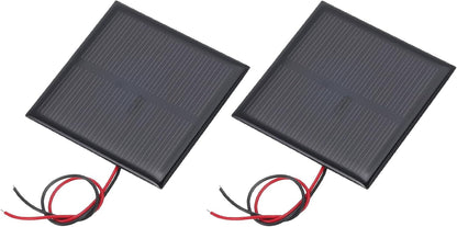 MECCANIXITY 2 Pcs 5.5V 0.44W 70mA Mini Solar Panels, Small Polycrystalline Solar Cell Panel with 2 Cable for DIY Electric Toy Materials Kits Charger, 60mm x 60mm