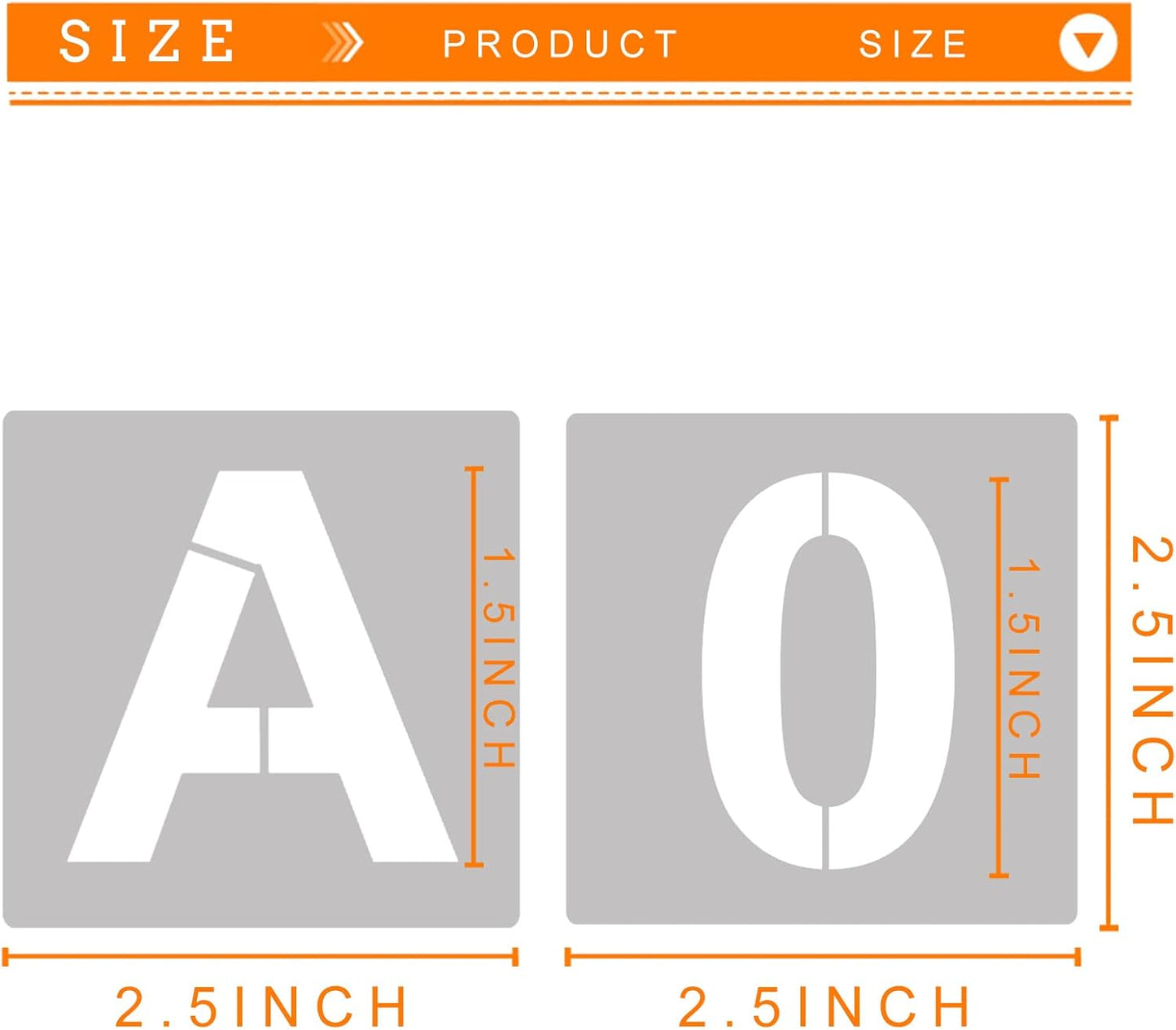 36PCS Letter Stencils 1 inch Reusable Plastic, Small Alphabet and Number Stencils for Painting on Wood, Wall, Fabric, Tracing, Rock, Chalkboard, Signage