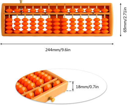 Larcele Bead Arithmetic Counting Abacus with Reset Button,13 Column SP-02 (Black 2)