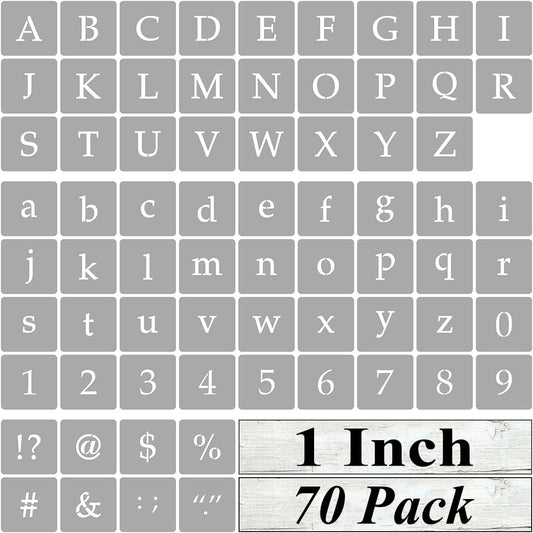 3 Inch Alphabet Letter Stencils for Painting - 70 Pack Letter and Number Stencil Templates with Signs for Painting on Wood, Reusable Letters and Numbers Stencils for Chalkboard Wood Signs & Wall Art