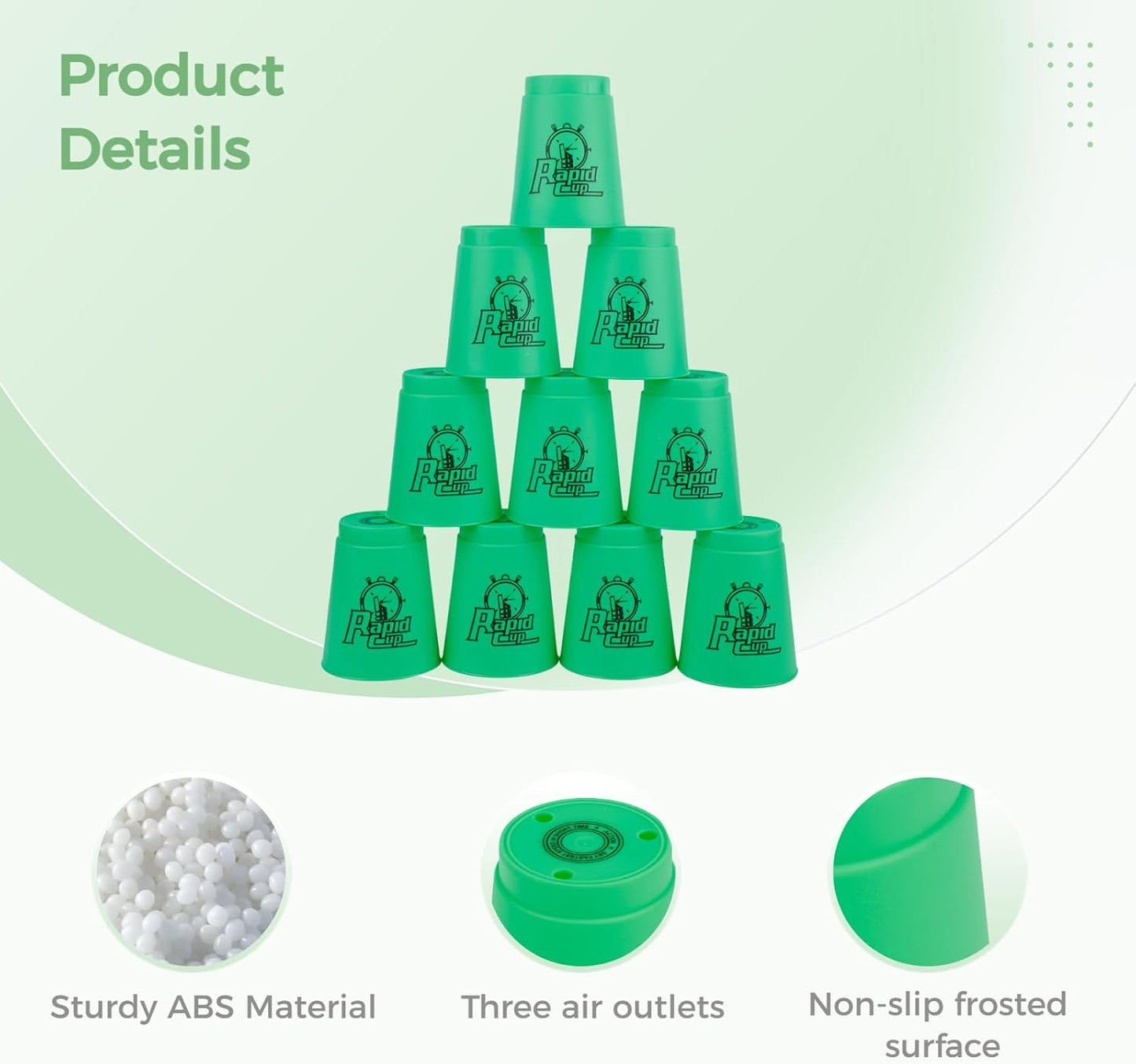 yeesport Sport Stacking Cups, 96pcs Sports Stacking Cups Sports Training Game for Challenge Competition Travel Party Gift for Kids and Adults (4 Blue+ 4 Green) 1