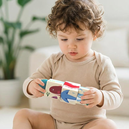 Wooden Rotating Puzzle Toys for Toddlers 1-2 (Set of 2) - Montessori Travel Toys for Airplane & Car Activities - Spinning Animal Matching Blocks - Sensory Fidget Gift for Boys Girls 12-24 Months