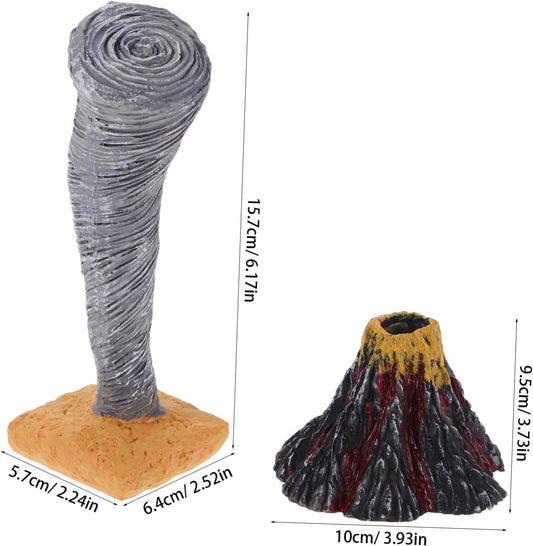 TOYANDONA 2Pcs Artificial Volcano and Tornado Model Natural Disaster Science for Home School Classroom Educational Exploration