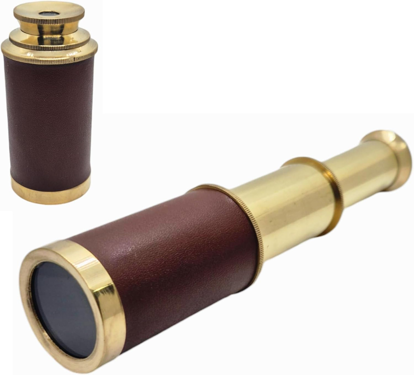 Prime NAUTICAL6 Inches Brass Pirates Telescope, Collapsible Handheld Telescope, Monocular, Adventure,Traveling,Gift Item,Brass Nautical Spyglass for Outdoor Navy and Gift