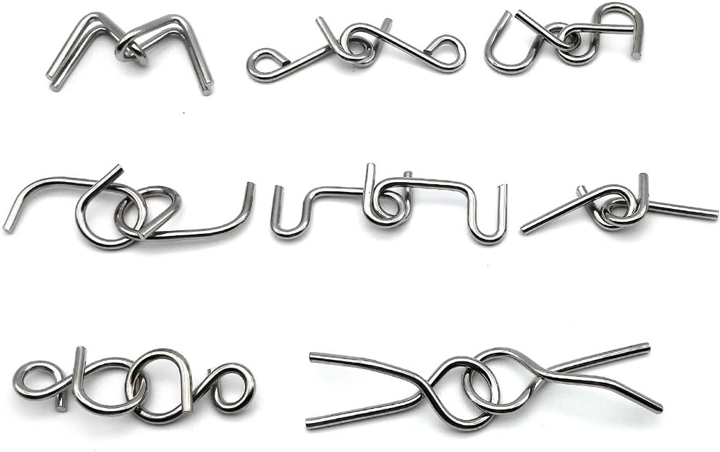 Zooshine 18 Sets Metal Brain Puzzles Teasers IQ Toys,Metal Puzzles Games for Adults Kids