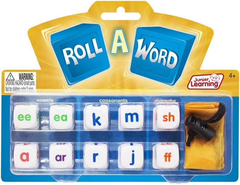 Junior Learning Roll a Word Develop Spelling and Word Formation Dice, Multi
