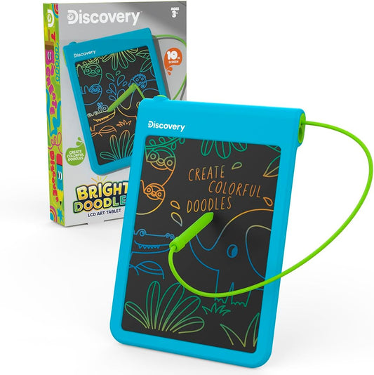 Discovery™ Bright Doodles LCD Art Tablet - Mess-Free Colorful Drawing Pad & Tethered Stylus| Widescreen Display| LCD Writing Tablet for Kids| Arts & Crafts Toy| Toddler Learning Toy| Doodle Board Gift