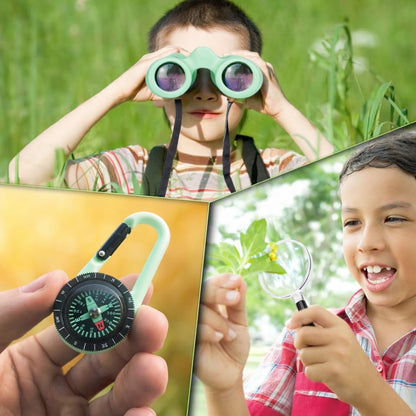 Binoculars for Kids – Perfect Toy for Little Boys and Girls – Extensive Set Incl. Magnifying Glass & Compass – Powerful Magnification 8X21 – 3 to 12 Year Old Kids for Toddler