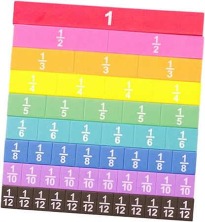 51 Pieces Fraction Strips Learn Fraction Equivalence Math Materials for for 2ND 3rd 4TH and 5TH Grade Math Manipulatives