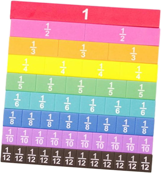 51 Pieces Fraction Strips Learn Fraction Equivalence Math Materials for for 2ND 3rd 4TH and 5TH Grade Math Manipulatives