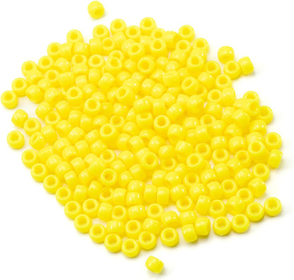 Gxueshan 1000 Pcs Acrylic Black Pony Beads 6x9mm Large Hole Pen Hair Kandi Beads Bulk for Friendship Bracelet Necklace Jewelry Making Earring Braiding Kit
