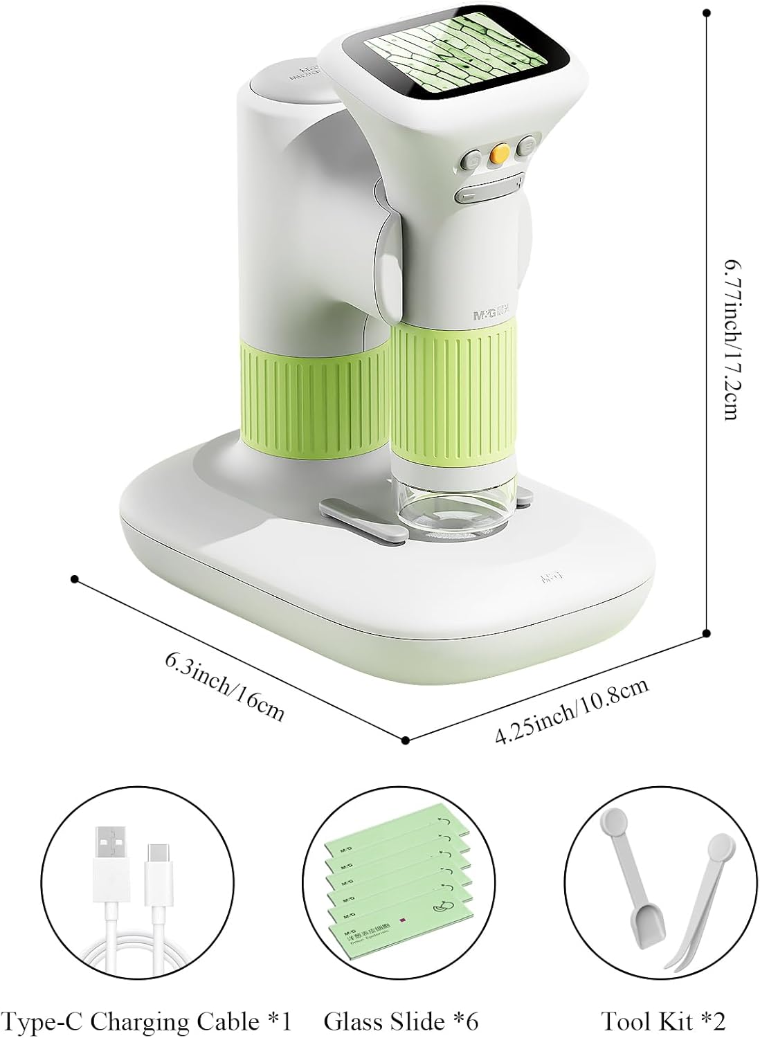Microscope for Kids, M&G 1000X Handheld Digital Kids Microscope with 2.0 Inch Screen, Portable Pocket Miniscope Educational Science Toys for Age 3 4 5 6 7 8 9 10 11 12 Girls Boys