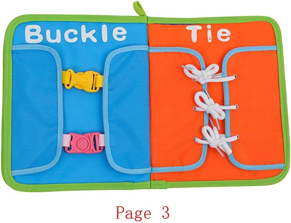 Kghios Montessori Toys Materials for Toddlers BusyBoard,Busy Board Learn to Dress Board Early Learning Basic Life Skills - Zip, Snap, Button, Buckle, Lace & Tie Educational Tools Preschool Learning