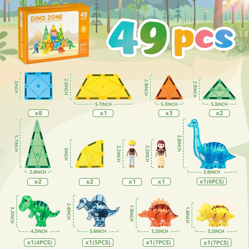 BENOKER Castle Magnetic Tiles, 3D Building Blocks STEM Educational Kids Toys for Pretend Play, 3 4 5 6 7 8 Year Old Birthday Gifts for Boys and Girls, Preschool Learning Toys for Christmas