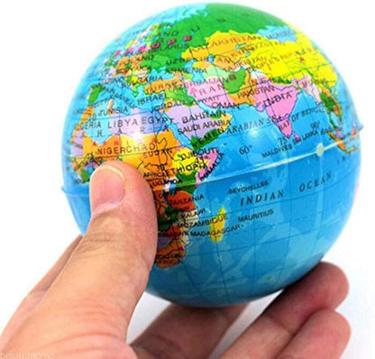 2.48'' Mini Squeezable Globe Stress Balls,Tension Reliver Balls,Party Favor,Soft PU Globe Ball,Earth Pattern,Party Toys