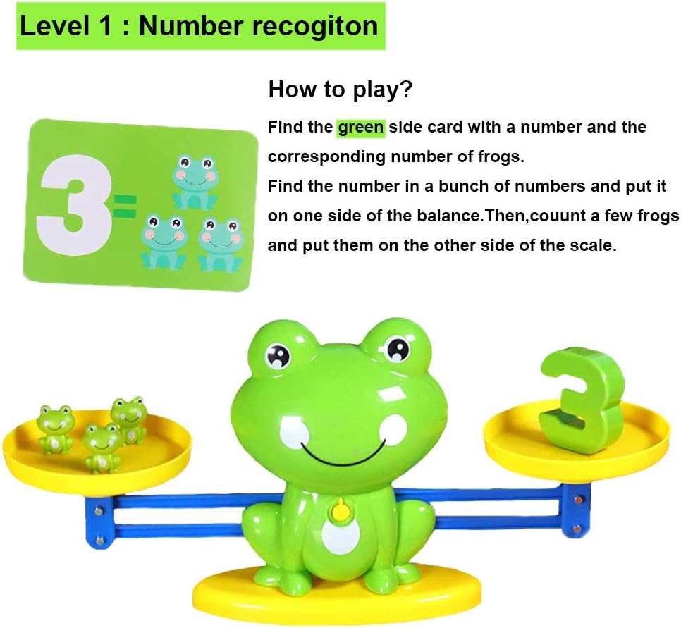 Frog Balance Cool Math Counting Game Educational Early Learning Scale STEM Toys Gifts for Preschool Toddlers Kids Age 3 4 5 6