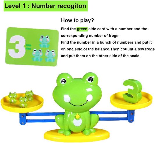 Frog Balance Cool Math Counting Game Educational Early Learning Scale STEM Toys Gifts for Preschool Toddlers Kids Age 3 4 5 6