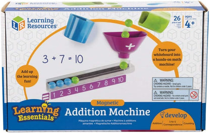Learning Resources Magnetic Addition Machine, Math Games, Classroom Supplies, Homeschool Supplies, 26 Pieces, Ages 4+