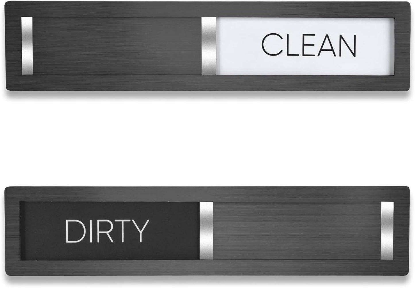 Clean Dirty Magnet for Dishwasher, Premium Stainless Steel, Dirty/Clean Speckled Design, Durable Magnet & Clear Indicators with Extra Tape (Silvery-Gray-01)