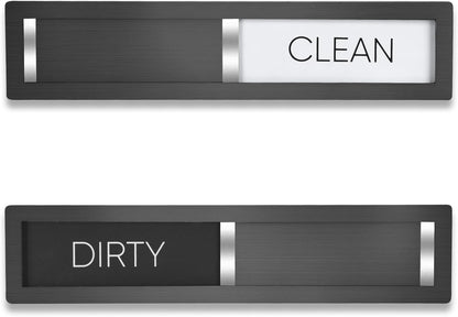 Clean Dirty Magnet for Dishwasher, Premium Stainless Steel, Dirty/Clean Speckled Design, Durable Magnet & Clear Indicators with Extra Tape (Silvery-Gray-01)
