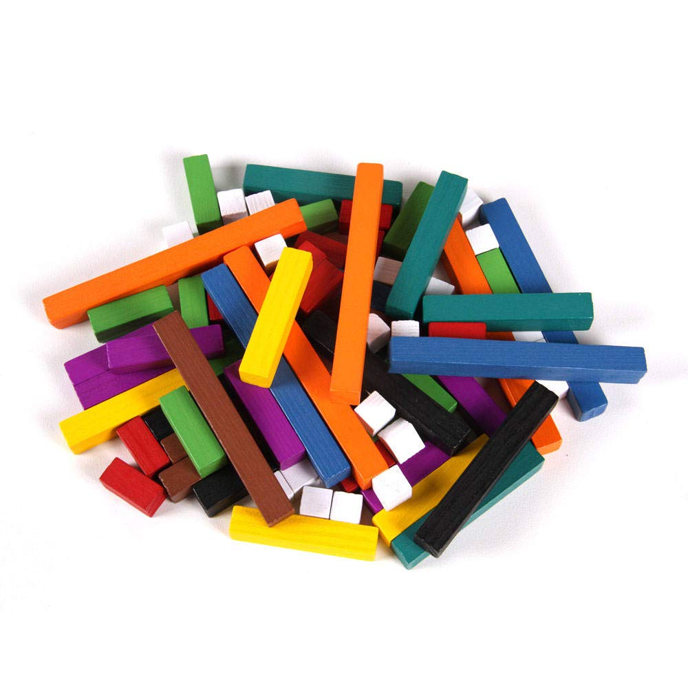 hand2mind Foam Cuisenaire Rods Introductory Set, Fraction Bars, Montessori Number Rods, Counting Blocks, Math Manipulatives, Math Teacher Supplies, Kindergarten Homeschool Supplies (Set of 74)