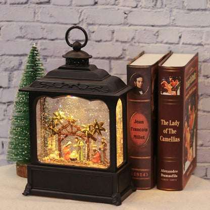 Eldnacele Musical Snow Globe Lantern with Timer, Lighted USB/Battery Operated Swirling Singing Water Glittering Lantern, Snow Globes for Adults and Kids Christmas Decoration- Santa