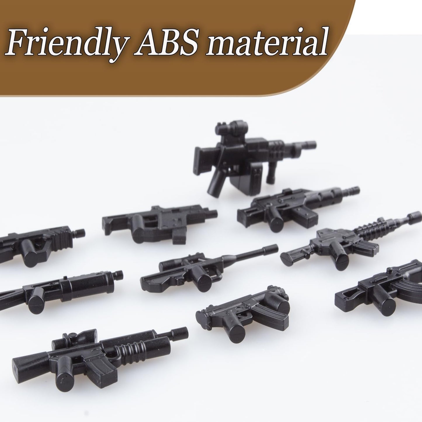 Weapons Pack Military Toy Set Building Blocks Model for Soldier Figures, Army Equipment Gear Kit Pieces and Parts Accessories Compatible with Major Brand