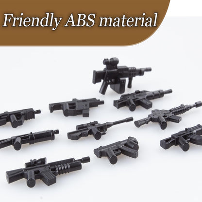 Weapons Pack Military Toy Set Building Blocks Model for Soldier Figures, Army Equipment Gear Kit Pieces and Parts Accessories Compatible with Major Brand