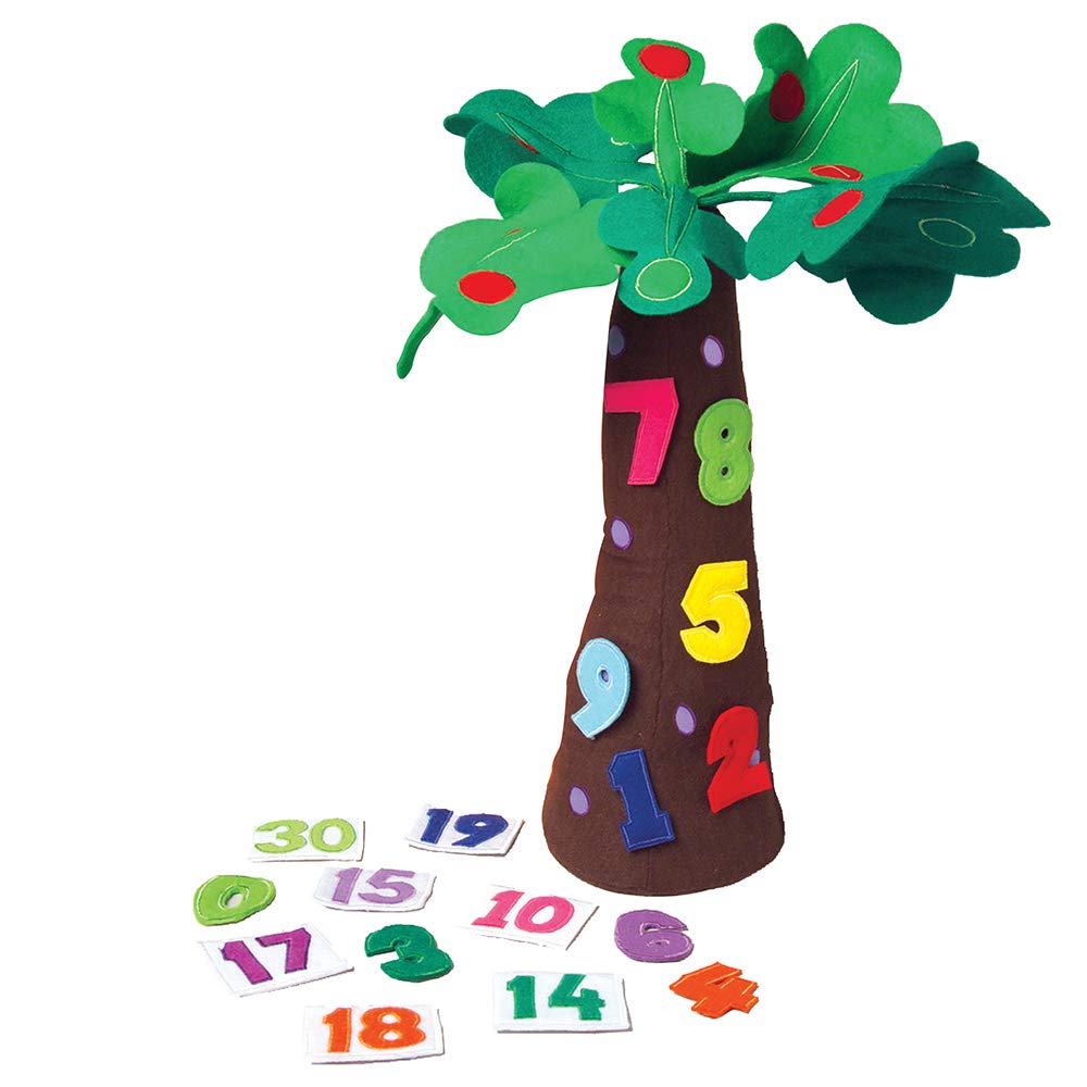 Constructive Playthings Tree and Letters Props for "Chicka Chicka Boom Boom" Children's Book, 14" H Plush Tree with 26 Lowercase and 26 Uppercase Letters for Kids Ages 2+