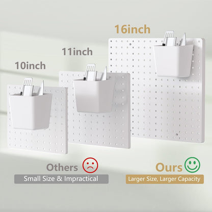 FZK Peg Board with Hooks, Plastic Pegboard Kit with 4 White Pegboards and Accessories, Peg Board Wall Organizer for Office and Craft Room